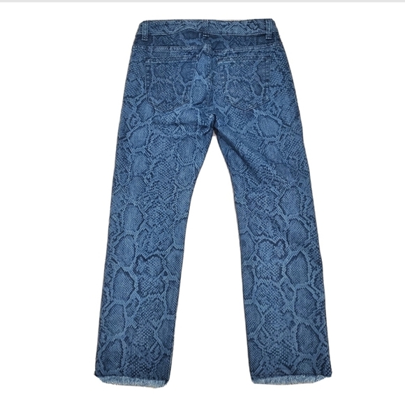 Michael Kors Raw Hem Straight Leg Jeans Snake Print - Picture 3 of 5